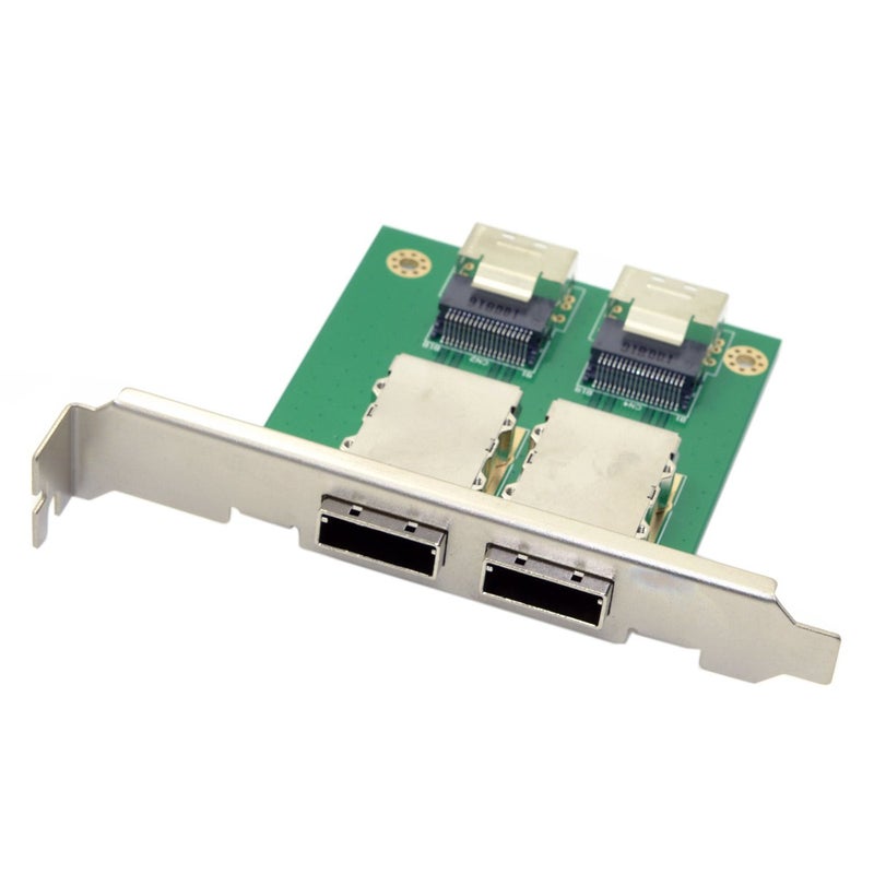 Cablecc Dual Ports Mini SAS SFF-8088 to SAS 36Pin SFF-8087 PCBA Female Adapter with PCI Bracket - Image 1